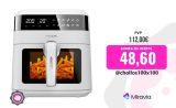 Freidora de Aire sin Aceite 6L Cecotec Cecofry Experience Window 6000. 1300 W, Tecnología PerfectCook, Temperatura regulable, Ventana, Panel de Control Táctil, 9 Modos, Temporizador, Modo Manual DIY, Colores Negro y Blanco
