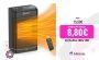 Calefactor  1200W/1500 W, LED de bajo consumo y silencioso, con termostato, mecanismos de protección, protección antivuelco, temporizador de 12 horas, función oscilante, 3 modos diferentes (Entilator), negro