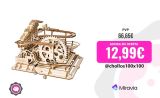 Robotime-rompecabezas de madera 3D de canicas, modelo de montaña rusa, rueda de agua