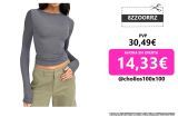 RYTEJFES Camisetas Y2k Mujer, Silm Fit Color Sólido Cuello Redondo Camisas Casual Estético Blusas Blusa Basicas Informal Camiseta Verano Y2k Tops Sweater Manga Larga Recortar Sudaderas