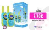 Walkie-talkie para Niños de 3 a 8 Años, 8 Canales, Pantalla LCD VOX, Larga Distancia, 3KM