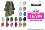 SHOBDW TodayS Deals Camiseta de Lino para Mujer,Elegante Blusa de Lino Medieval para,Tallas Grandes,Informal,Holgada,Cuello en V,Camisetas de Primavera y Verano,con Botones,Manga Larga Verde M
