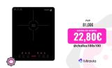 FAGOR – Placa de inducción portátil LEXIE. 2000W de potencia y diseño ultraslim. Pantalla táctil y 6 funciones. 9 niveles de calentamiento.