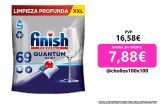 Finish Powerball Quantum All in 1 Pastillas para el Lavavajillas, 69 Pastillas