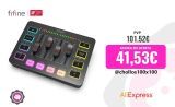 FIFINE mezclador de Audio para juegos, mezclador de transmisión de 4 canales RGB con interfaz de micrófono XLR, para voz de juego, Podcast,AmpliGame SC3