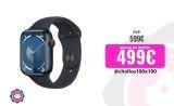 Apple Watch Series 9 [GPS + Cellular] Smartwatch con Caja de Aluminio en Color Medianoche de 45 mm y Correa Deportiva Color Medianoche – Talla S/M. Monitor de entreno, App Oxígeno en Sangre