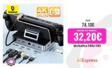 Baseus-estación de acoplamiento USB C para Steam Deck Nintendo Switch, concentrador USB 100, compatible con HDMI, 4K @ 60Hz, RJ45, PD, 3,0 W