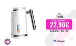 Espumador de Leche 500W 2 en 1, Calienta y Espuma. Espumadora de leche, para Cafe, Chocolate, Calentar Leche para Macchiato Latte Cappuccino y Espresso con Crema, Espumador Automatico con tapa Blanco mango de Cromado, Jarra Inalambrica 500w. Cable 75cm