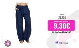 Pantalones anchos informales de lino sueltos para mujer