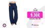 Pantalones anchos informales de lino sueltos para mujer