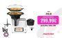 Robot de cocina – Moulinex Click &Cook HF5061, 1400 W, 3.6 l, 32 Funciones, 10 Programas, Báscula, Blanco