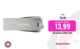 Memoria USB 256GB – SanDisk Ultra Luxe, USB 3.2, 400MB/s, Protección por Contraseña, Diseño metálico, Plata