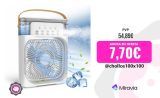 Mini Aire Acondicionado Ventilador Klack Portatil Enfriador de aire 4 en 1 – Ventilador, Humidificador, Aromaterapia y Luz Led de colores