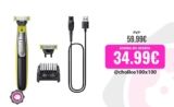 Philips OneBlade 360 – Maquinilla de Afeitar Híbrida, Barbero Eléctrico y Afeitadora, 2 Cuchillas 360, Peine-Guía Ajustable 5 en 1 (modelo QP2734/30)