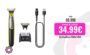 Philips OneBlade 360 – Maquinilla de Afeitar Híbrida, Barbero Eléctrico y Afeitadora, 2 Cuchillas 360, Peine-Guía Ajustable 5 en 1 (modelo QP2734/30)