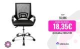T-LoVendo Silla de Oficina o Escritorio Ergonómica con Ruedas y Soporte Lumbar. Juvenil. Altura Regulable. Respaldo de malla transpirable