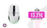 Trust Gaming GXT 110W Felox Ratón Inalámbrico Gaming Recargable, Batería de 80h, 800-4800 dpi, Iluminación LED Multicolor, 6 Botones, Ratón Gaming para Portátil, PC, Windows – Blanco
