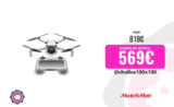Drone – DJI Mini 3 Fly More Combo, Con mando DJI RC, Hasta 38 min, QuickShots y QuickTransfer, 4K/30 fps, Blanco