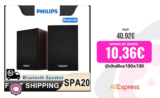 Philips-Altavoz Bluetooth con sonido envolvente de 360 grados, estéreo inalámbrico para ordenador, Macbook y portátil, SPA20