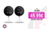 EZVIZ Kit de 2 Camaras de Vigilancia Interior 1080p IP Cámara de Seguridad con Visión Nocturna, 2.4GHz Wi-Fi Detección de Movimiento, Audio Bidireccional, Monitor de Bebé, C1C 2PK