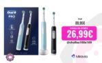 Oral-B Pro Series 1 Pack X2 Cepillos Eléctricos, Color Azul y Negro, 2 Cabezales, Diseñado por Braun