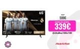 TV LED 65″ – Hisense 65A6N, UHD 4K, Smart TV, HDR 10+, Dolby Vision, Control por Voz, Modo Juego, IA, Negro