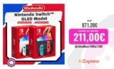 Nintendo Switch-consola de videojuegos OLED Con Joy Con, pantalla OLED de 7 pulgadas, TV de mesa, modo portátil, 64GB, blanco, azul, rojo