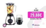 Licuadora y Molinillo con vaso de vidrio / Potencia máxima 1000w/ Royal Swiss