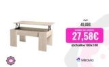 Mesa de Centro Gala Low Elevable 45x100x50 cm – Minimalista, Multifuncional y Resistente
