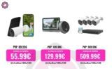 EZVIZ CB3 Kit Cámara de Vigilancia WiFi Exterior, EZVIZ Mirilla Digital de Puerta con Pantalla Táctil, EZVIZ 4K Kit Cámaras Vigilancia Exterior PoE