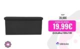 Puff Ottoman Rectangular Tela Plegable 76x38x38cm  Nyana Home  Gran Almacenaje  Estilo Otomano  Tela Resistente