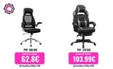 SONGMICS OBN86BK Silla giratoria de Oficina, SONGMICS Silla de Oficina, Silla Gaming Ergonómica