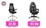 SONGMICS OBN86BK Silla giratoria de Oficina, SONGMICS Silla de Oficina, Silla Gaming Ergonómica