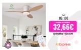 🌬️ Ventilador de techo WOOX de madera con luz LED y control remoto: elegancia y frescura para tu hogar
