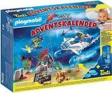 PLAYMOBIL Calendario de Adviento 70776 Misión Policial de buceo diversión en el baño, A partir de 4 años