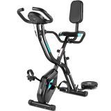 Profun Bicicleta Estática Plegable de Fitness con Respaldo Xbike