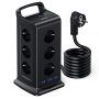 Regleta Proteccion Sobretension 1050J, Regleta Vertical Enchufes de 15 Vías con USB