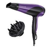 Remington Secador de Pelo Ionic Dry – Iónico, Concentrador y Difusor, 3 Temperaturas, 2 Velocidades, 2200 W, Morado y Negro – D3190