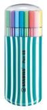 Rotulador stabilo punta de fibra pen 68 zebrui turquesa estuche de 20 unidades colores surtidos