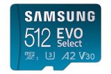 Samsung MB-ME512KA/EU EVO Select – Tarjeta de memoria microSDXC UHS-I U3 de 512 GB, 130 MB/s, Full HD y 4K UHD, incluida Adaptador SD, Azul