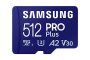 Samsung PRO Plus Tarjeta de memoria MicroSD con Adaptador SD, 512GB, 180 y 130 MB/s, Full HD  4K UHD, UHS-I, U3, V30, A2, para Smartphone Android, Tableta, GoPro y Dron DJI (MB-MD512SA)