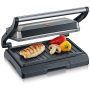 SEVERIN Parrilla grill de contacto para carne y sándwiches, sandwichera grill antiadherente para asar sin grasa, plancha grill de 800 W, gris metálico/negro, KG 2394