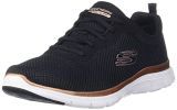 Skechers FLEX APPEAL 4.0 BRILLIANT VIEW, Zapatillas para Mujer, Black Mesh / Rose Gold Trim, 38 EU