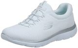 Skechers SUMMITS, Sneaker para Mujer, White Mesh/ Silver Trim, 38 EU