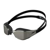 Speedo Fastskin Hyper Elite Mirror Gafas de natación Unisex Adulto, Negro/gris óxido/cromo, One Size