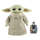 Star Wars Peluche de Baby Yoda de El Mandaloriano, Sonidos y Movimientos, Blando con Base Robusta, 28 cm, Regalo para Adultos y Niños de 3+ Años, GWD87