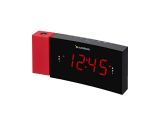 Sunstech FRDP3 – Radio despertador con proyector horario (USB de carga, función sleep y alarma dual), color rojo