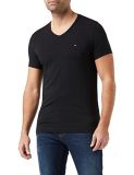 Tommy Hilfiger Core Stretch Slim Vneck tee Camiseta, Negro (Flag Black 083)