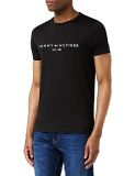 Tommy Hilfiger TOMMY LOGO TEE, Camiseta, Hombre, Negro (Jet Black), M