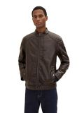 TOM TAILOR Hombre Chaqueta de motorista de piel sintética 1026337, 31523 – Espresso Brown Fake Leather, 3XL